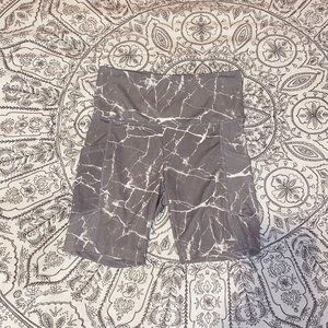 grey marble biker shorts